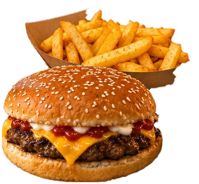 Cheeseburger im Menü